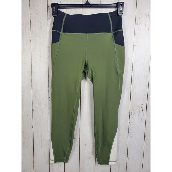 GapFit Sculpt Compression Leggings Womens M Olive Wide Comfort Waistband Gap - Picture 1 of 16